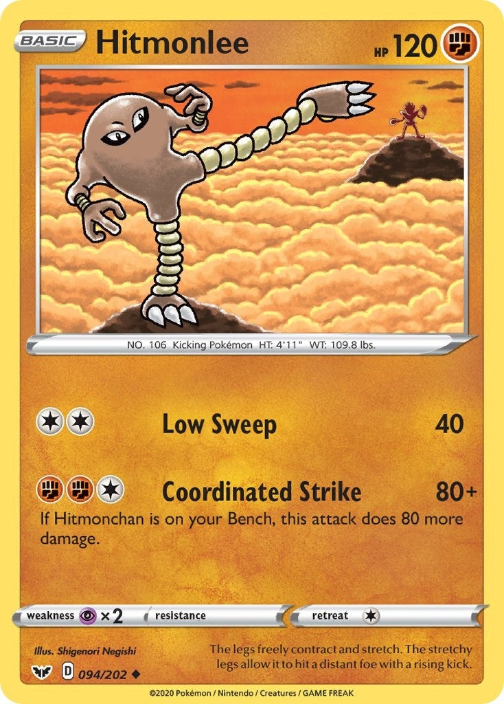 Image for Hitmonlee (SWSH01: Sword & Shield Base Set) (094/202) - Pokemon