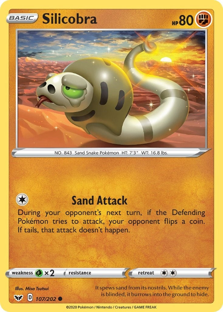 Image for Silicobra (107) (SWSH01: Sword & Shield Base Set) (107/202) - Pokemon