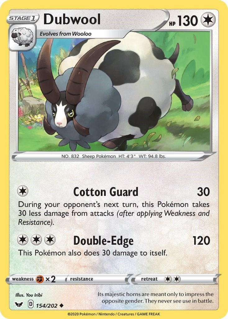 Image for Dubwool (SWSH01: Sword & Shield Base Set) (154/202) - Pokemon