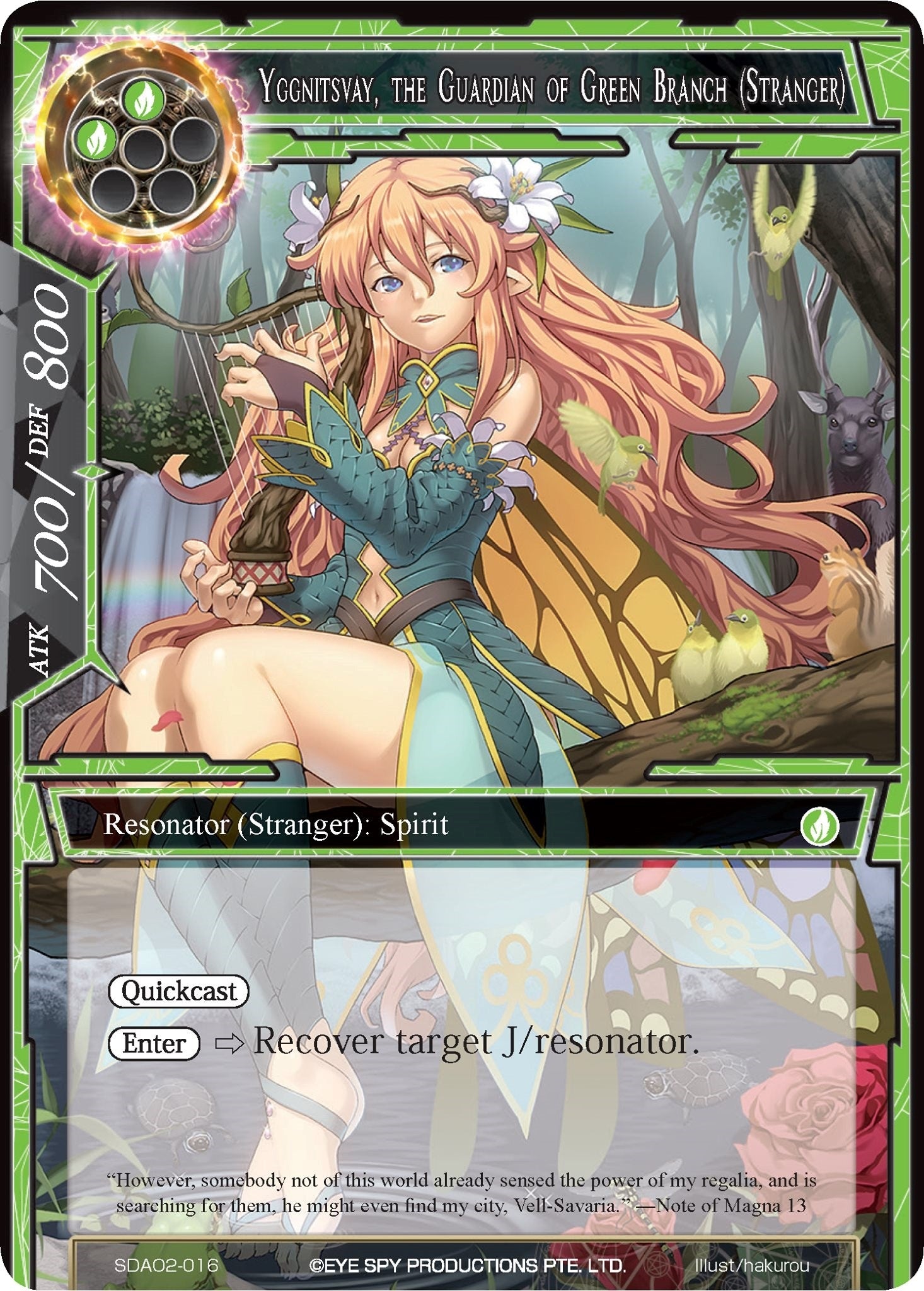 Image for Yggnitsvay, the Guardian of Green Branch (Stranger) (Alice Origin II Starter Deck) (SDAO2-016) - Force of Will