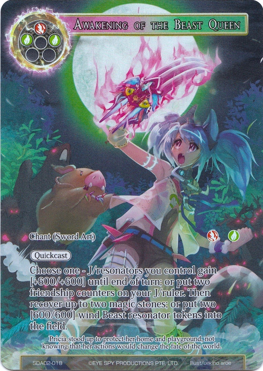 Image for Awakening of the Beast Queen (Full Art) (Alice Origin II Starter Deck) (SDAO2-018) - Force of Will