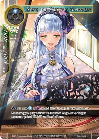 Image for Shion, the Sorrowful Songstress (Promo Cards) (A02 PRerelease Party) - Force of Will