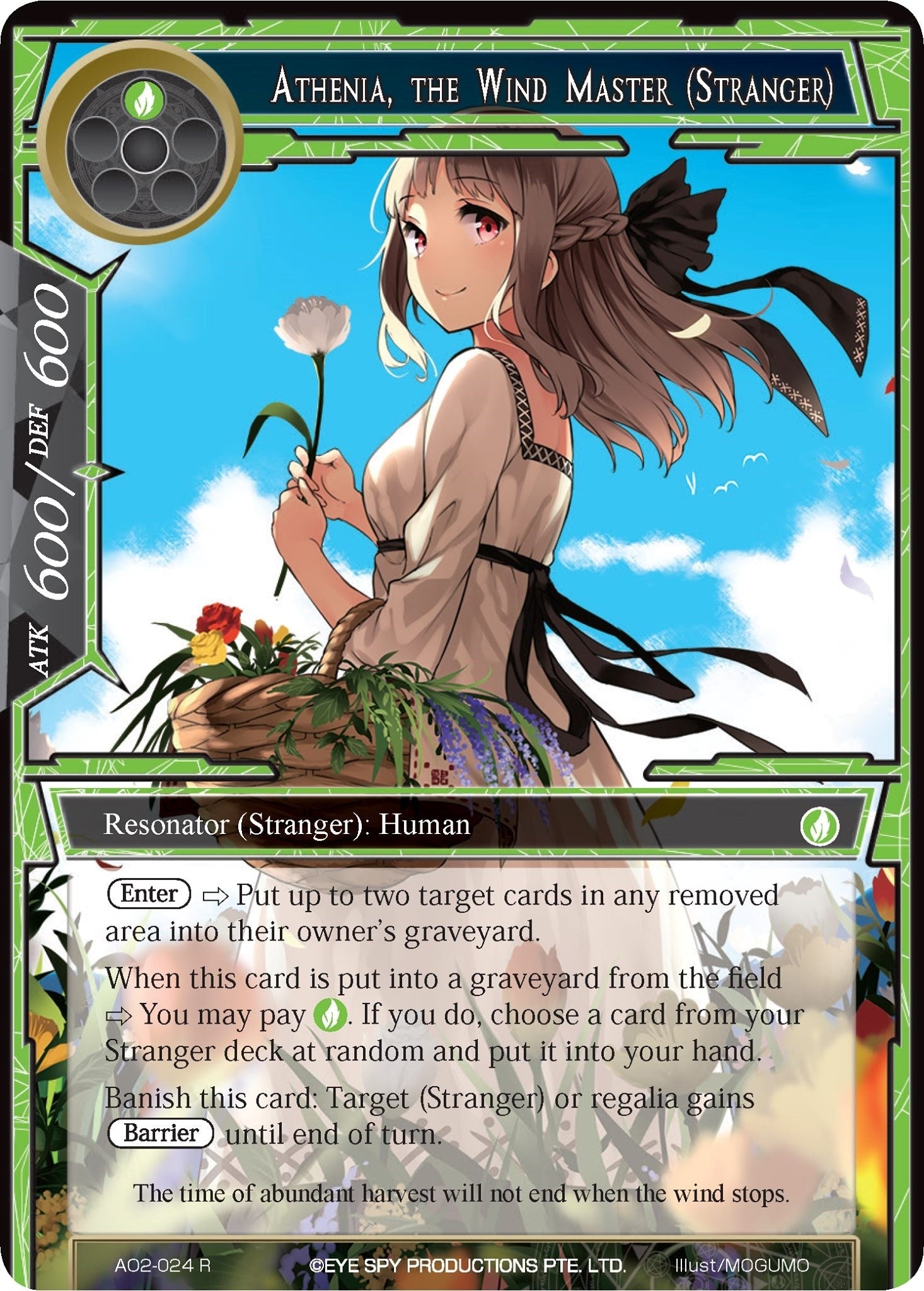Image for Athenia, the Wind Master (Stranger) (Alice Origin II) (AO2-024) - Force of Will