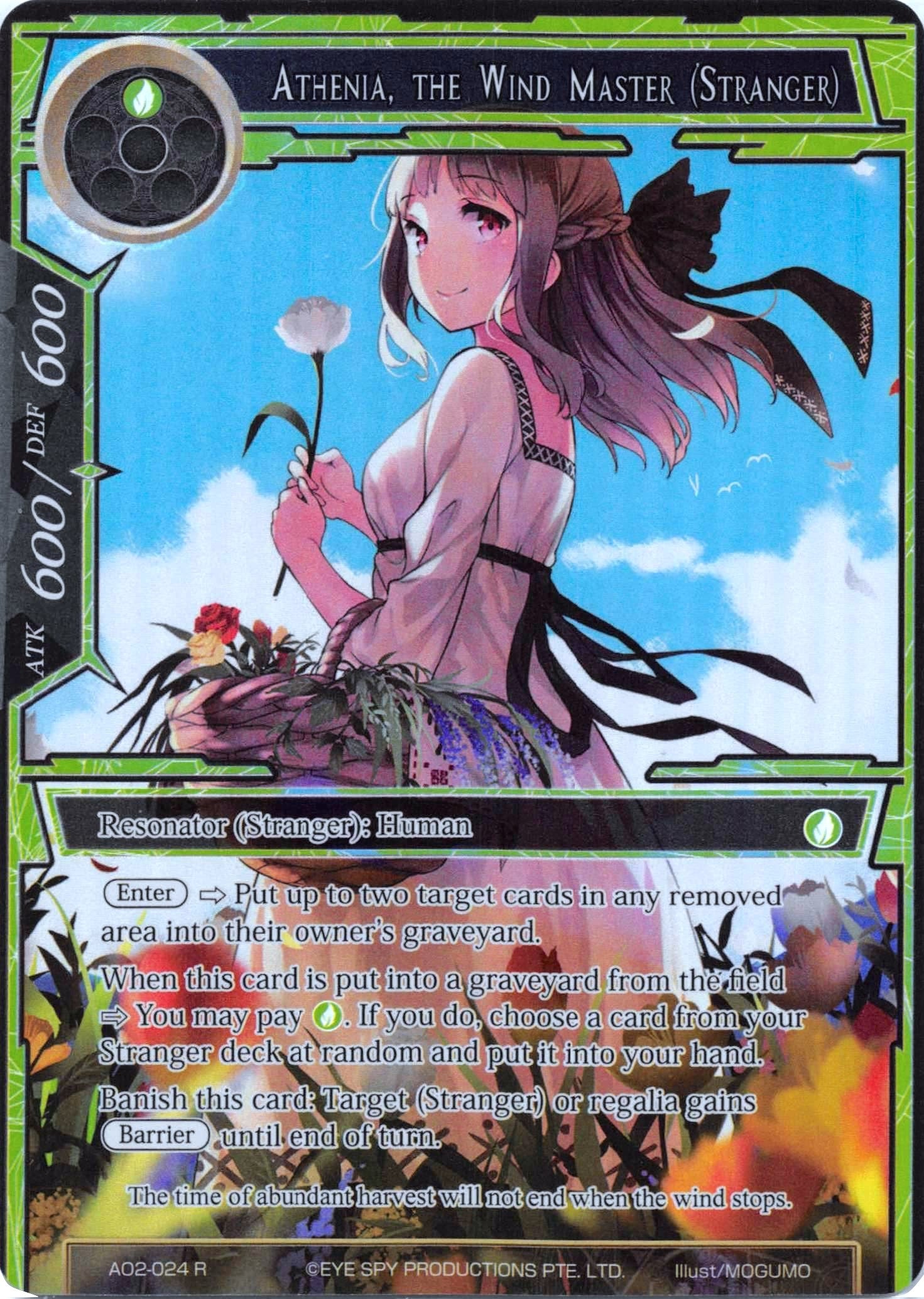 Image for Athenia, the Wind Master (Stranger) (Full Art) (Alice Origin II) (AO2-024) - Force of Will
