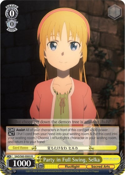 Image for Party in Full Swing, Selka (Sword Art Online -Alicization-) (SAO/S65-E005 R) - Weiss Schwarz