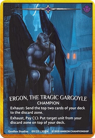 Image for Ergon, the Tragic Gargoyle (Regular Art Gold Metal Prize Card) (Argent Saga Promos) (9/25 3GEN) - Argent Saga TCG