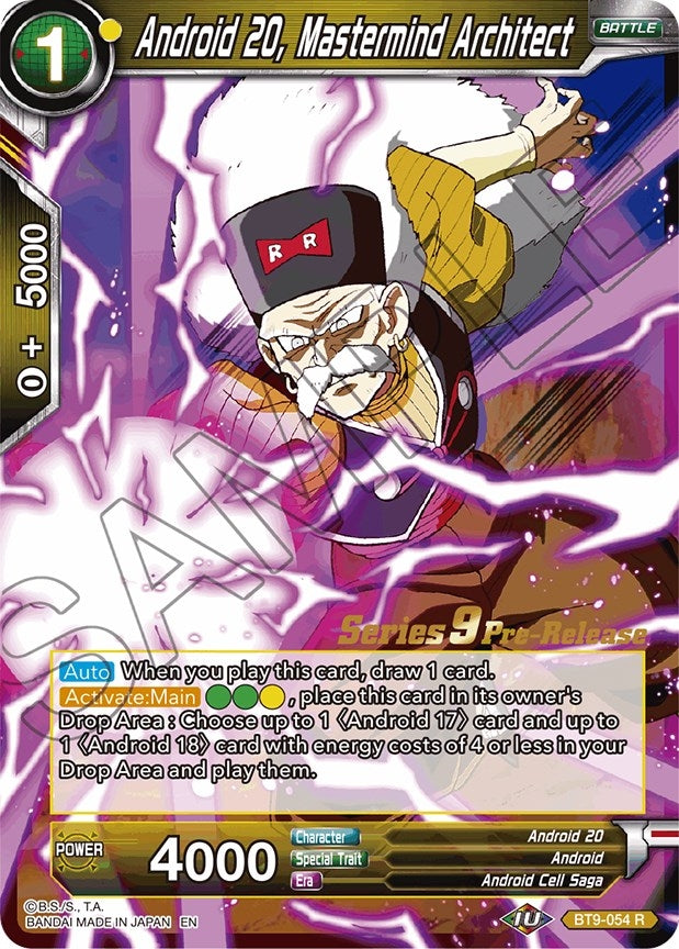 Image for Android 20, Mastermind Architect (Universal Onslaught Pre-Release Cards) (BT9-054) - Dragon Ball Super: Masters