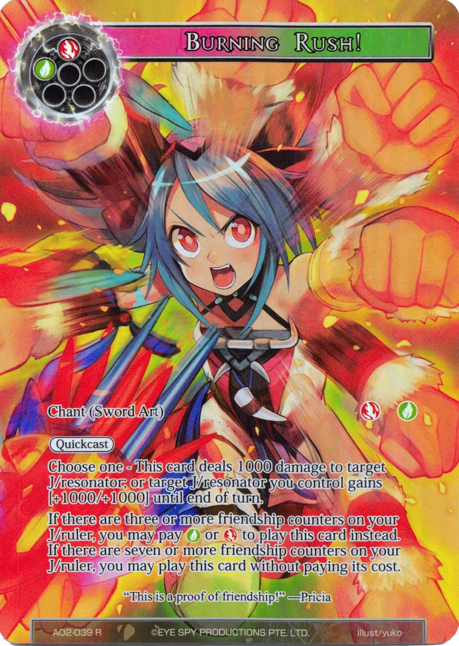 Image for Burning Rush! (Full Art) (Alice Origin II) (AO2-039) - Force of Will