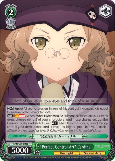 Image for "Perfect Control Art" Cardinal (Sword Art Online -Alicization-) (SAO/S65-E030 R) - Weiss Schwarz