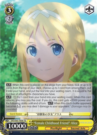 Image for "Female Childhood Friend" Alice (Sword Art Online -Alicization-) (SAO/S65-TE06 TD) - Weiss Schwarz