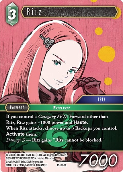 Image for Ritz (Opus XI) (11-063L) - Final Fantasy TCG