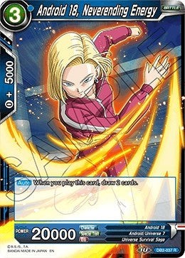 Image for Android 18, Neverending Energy (Draft Box 05 - Divine Multiverse) (DB2-037) - Dragon Ball Super: Masters