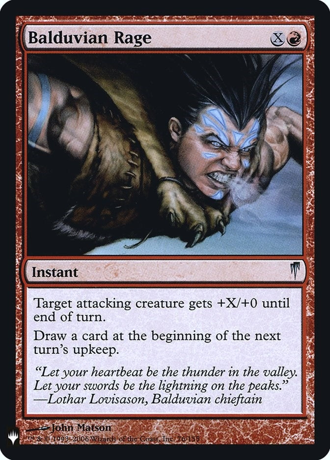 Image for Balduvian Rage (The List Reprints) (76) - Magic: The Gathering