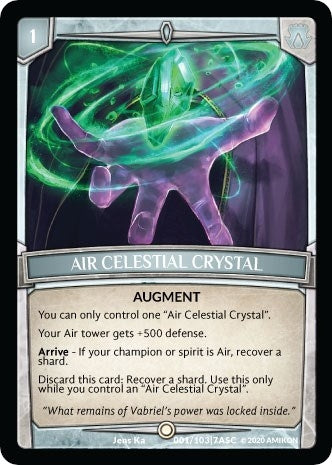 Image for Air Celestial Crystal (Ascension) (ASC-001) - Argent Saga TCG