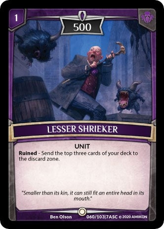 Image for Lesser Shrieker (Ascension) (ASC-060) - Argent Saga TCG