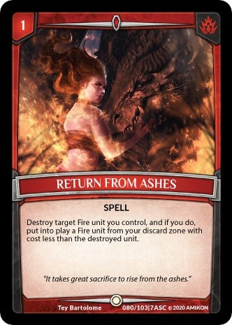 Image for Return from Ashes (Ascension) (ASC-080) - Argent Saga TCG