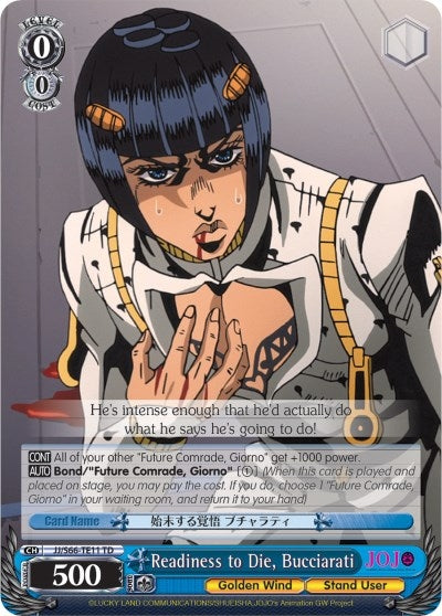 Image for Readiness to Die, Bucciarati (JoJo's Bizarre Adventure: Golden Wind) (JJ/S66-TE11 TD) - Weiss Schwarz