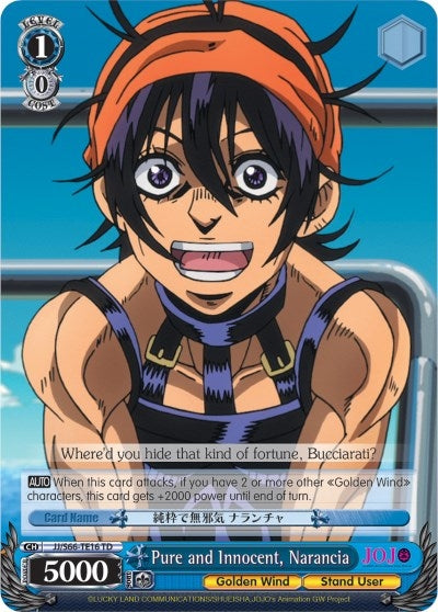 Image for Pure and Innocent, Narancia (JoJo's Bizarre Adventure: Golden Wind) (JJ/S66-TE16 TD) - Weiss Schwarz
