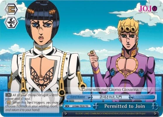 Image for Permitted to Join (JoJo's Bizarre Adventure: Golden Wind) (JJ/S66-TE20 TD) - Weiss Schwarz