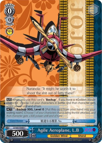 Image for Agile Aeroplane, L.B (JoJo's Bizarre Adventure: Golden Wind) (JJ/S66-E088 C) - Weiss Schwarz