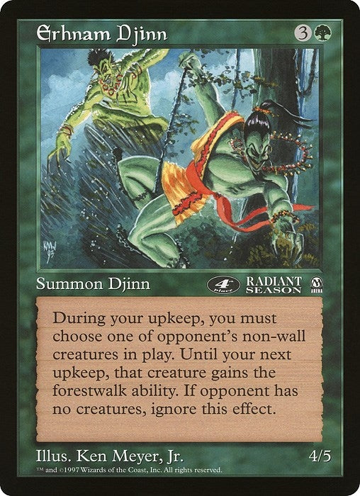 Image for Erhnam Djinn (4th Place) (Arena League) (Oversize Cards) - Magic: The Gathering