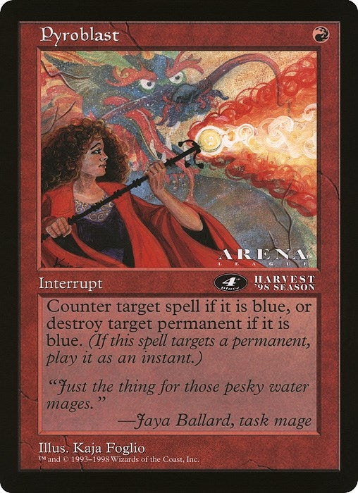 Image for Pyroblast (4th Place) (Arena League) (Oversize Cards) - Magic: The Gathering