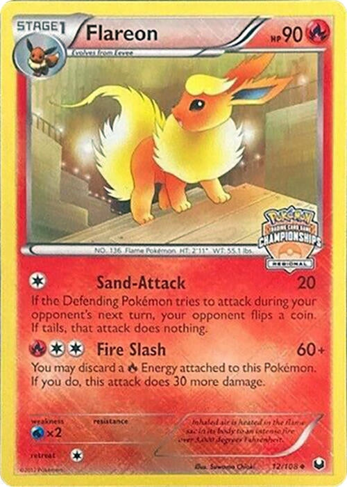 Image for Flareon - 12/108 (Regional Championships) (League & Championship Cards) (012/108) - Pokemon
