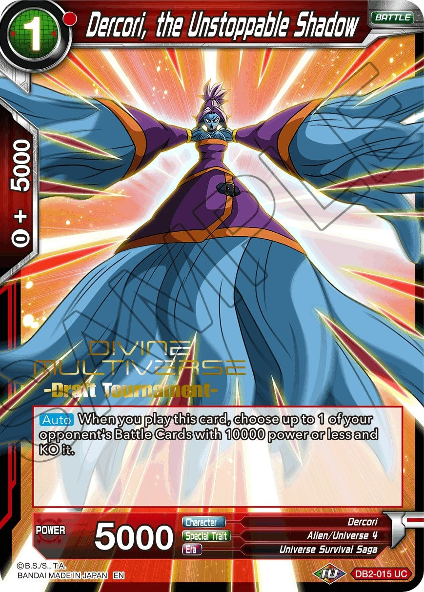 Image for Dercori, the Unstoppable Shadow (Divine Multiverse Draft Tournament) (Tournament Promotion Cards) (DB2-015) - Dragon Ball Super: Masters