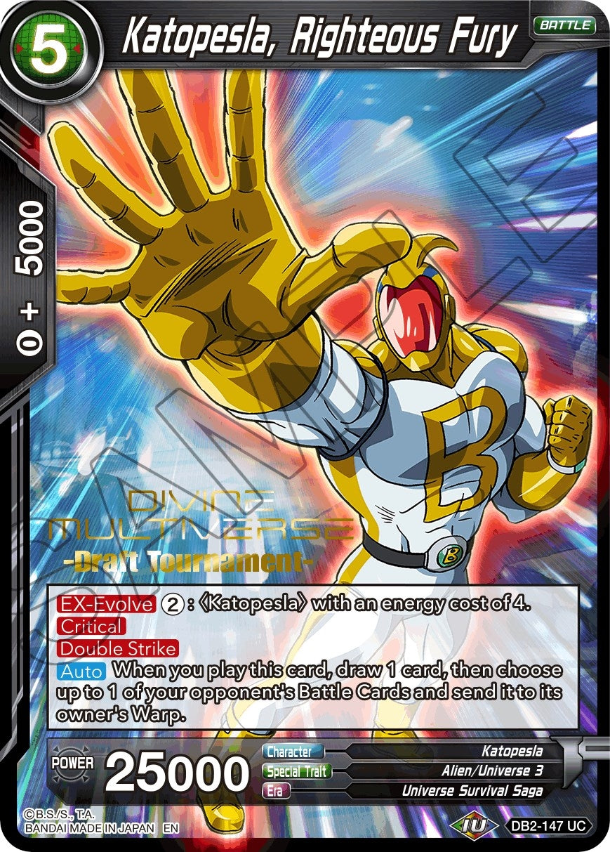 Image for Katopesla, Righteous Fury (Divine Multiverse Draft Tournament) (Tournament Promotion Cards) (DB2-147) - Dragon Ball Super: Masters