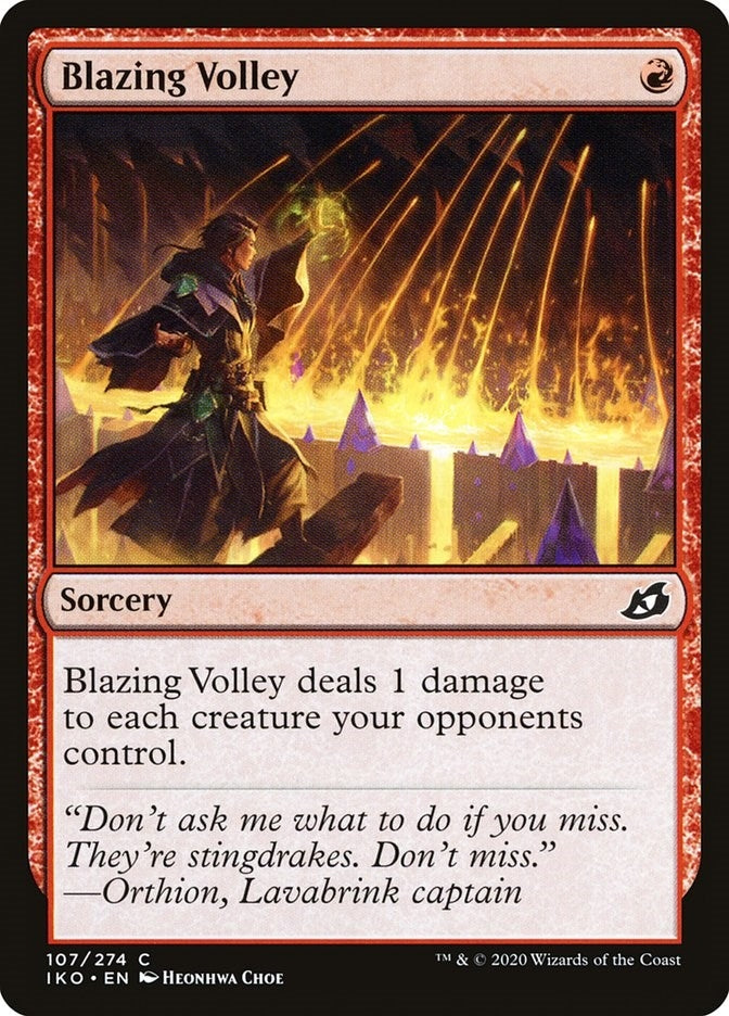 Image for Blazing Volley (Ikoria: Lair of Behemoths) (107) - Magic: The Gathering