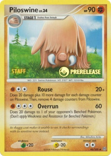 Image for Piloswine - 46/100 (Prerelease) [Staff] (Nintendo Promos) (46/100) - Pokemon