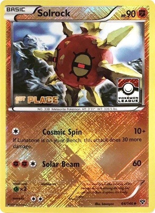 Image for Solrock - 64/146 (Pokemon League) [1st Place] (League & Championship Cards) (064/146) - Pokemon