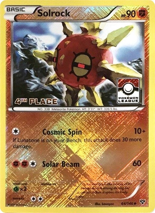 Image for Solrock - 64/146 (Pokemon League) [4th Place] (League & Championship Cards) (064/146) - Pokemon