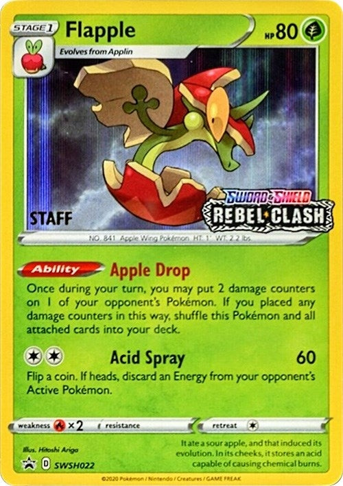 Image for Flapple - SWSH022 (Prerelease) [Staff] (SWSH: Sword & Shield Promo Cards) (SWSH022) - Pokemon