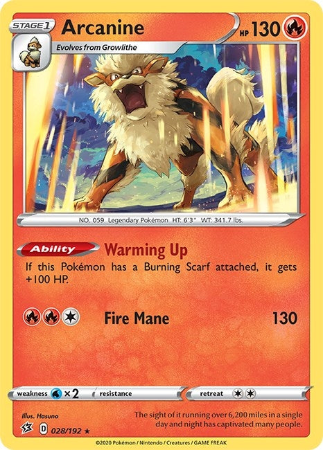 Image for Arcanine (SWSH02: Rebel Clash) (028/192) - Pokemon