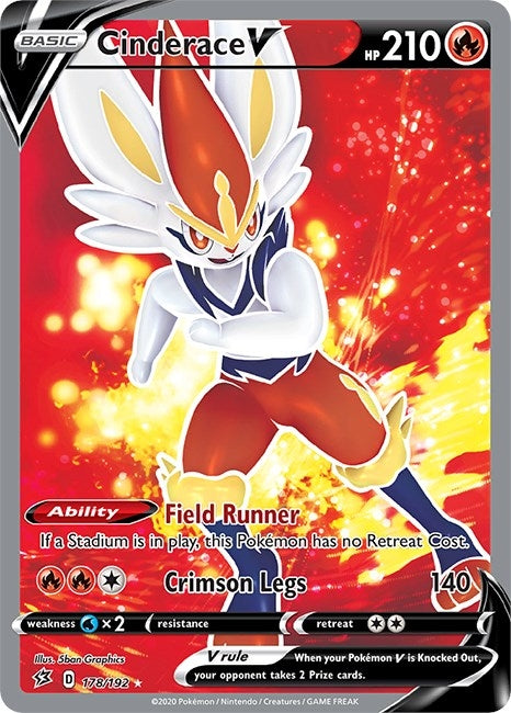 Image for Cinderace V (Full Art) (SWSH02: Rebel Clash) (178/192) - Pokemon