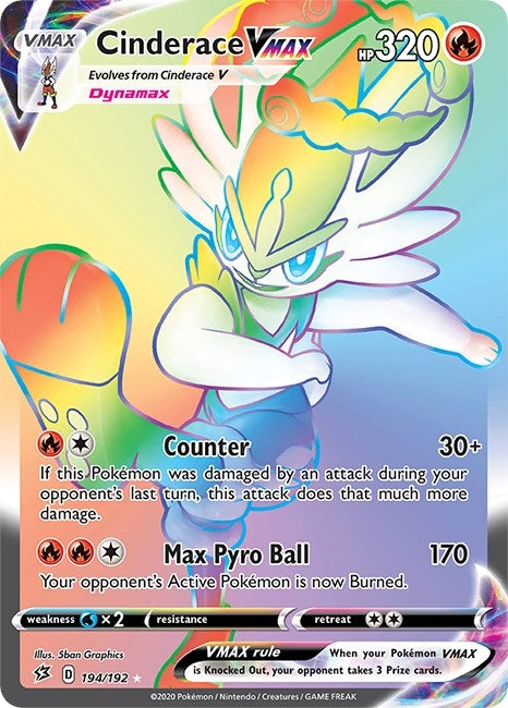 Image for Cinderace VMAX (Secret) (SWSH02: Rebel Clash) (194/192) - Pokemon