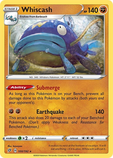 Image for Whiscash (SWSH02: Rebel Clash) (100/192) - Pokemon