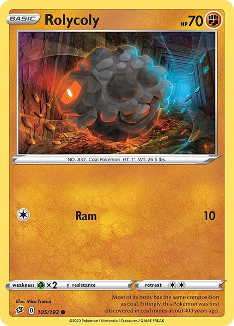Image for Rolycoly (SWSH02: Rebel Clash) (105/192) - Pokemon