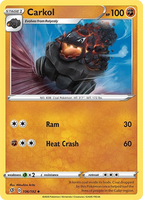 Image for Carkol (SWSH02: Rebel Clash) (106/192) - Pokemon