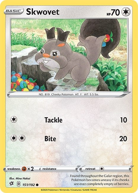Image for Skwovet (SWSH02: Rebel Clash) (151/192) - Pokemon