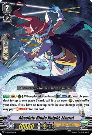 Image for Absolute Blade Knight, Livarot (RRR Foil) (V-TD11) (V-TD11/003EN)