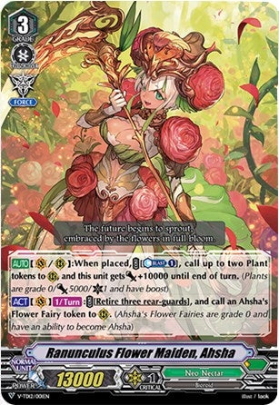 Image for Ranunculus Flower Maiden, Ahsha (RRR Foil) (V-TD12) (V-TD12/001EN)