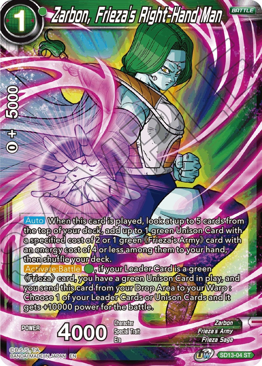 Image for Zarbon, Frieza's Right-Hand Man (Rise of the Unison Warrior) (SD13-04) - Dragon Ball Super: Masters