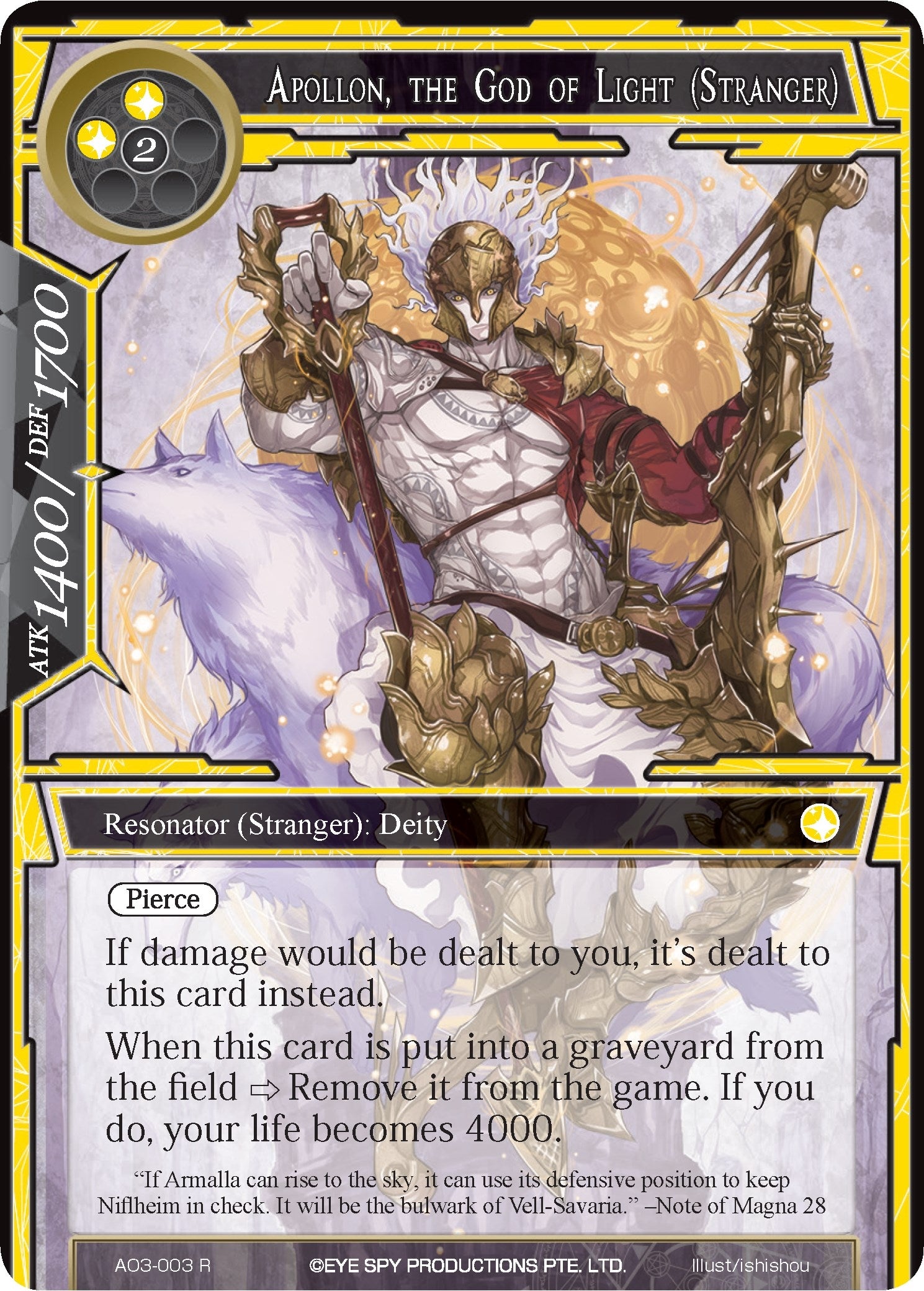 Image for Apollon, the God of Light (Stranger) (Alice Origin III) (AO3-003) - Force of Will