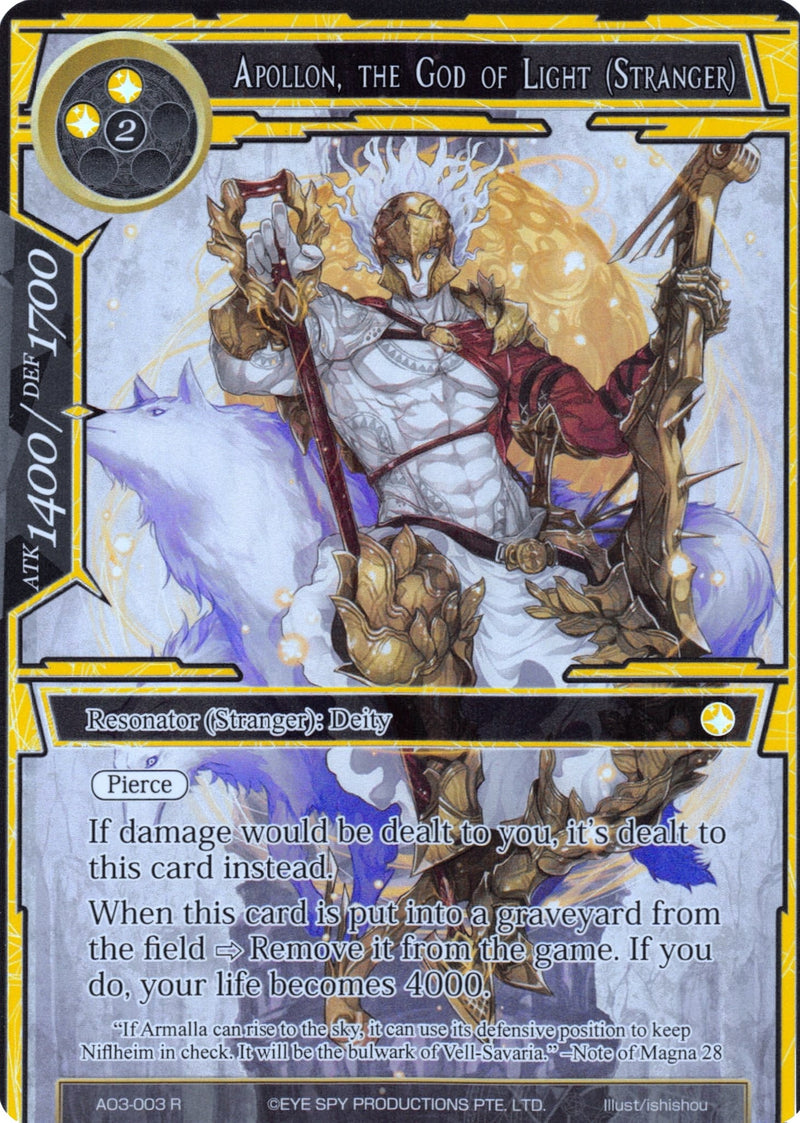 Image for Apollon, the God of Light (Stranger) (Full Art) (Alice Origin III) (AO3-003) - Force of Will