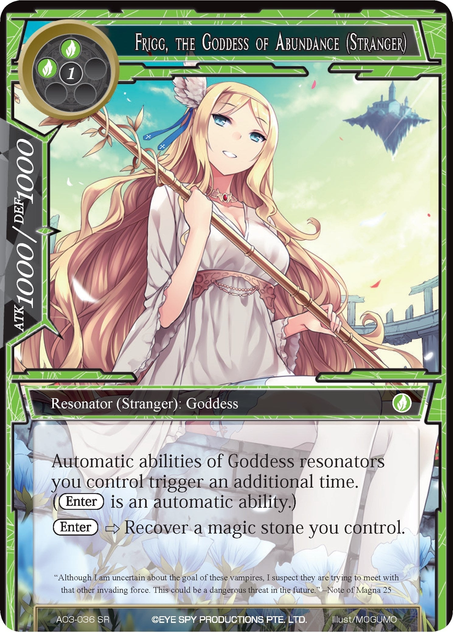Image for Frigg, the Goddess of Abundance (Stranger) (Alice Origin III) (AO3-036) - Force of Will