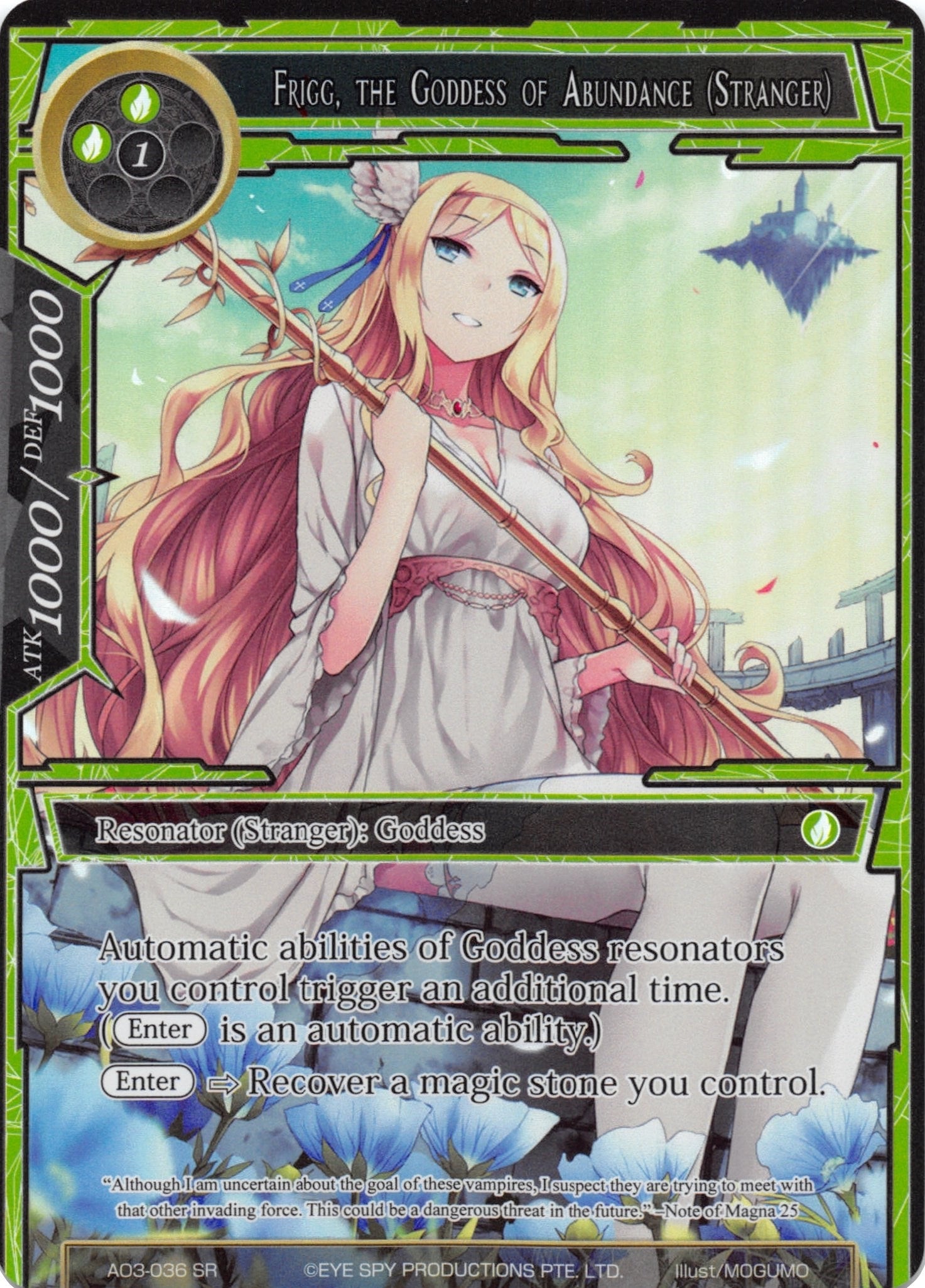 Image for Frigg, the Goddess of Abundance (Stranger) (Full Art) (Alice Origin III) (AO3-036) - Force of Will