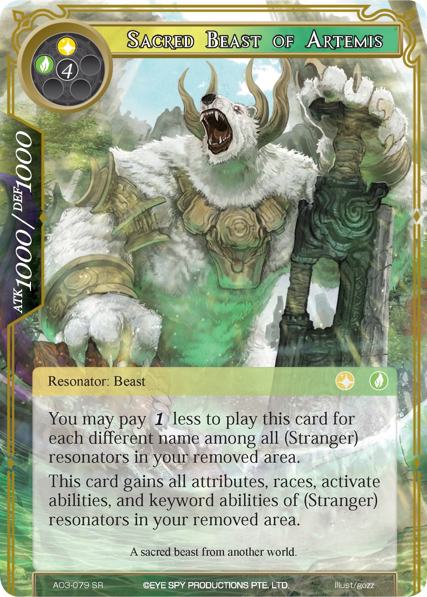 Image for Sacred Beast of Artemis (Alice Origin III) (AO3-079) - Force of Will