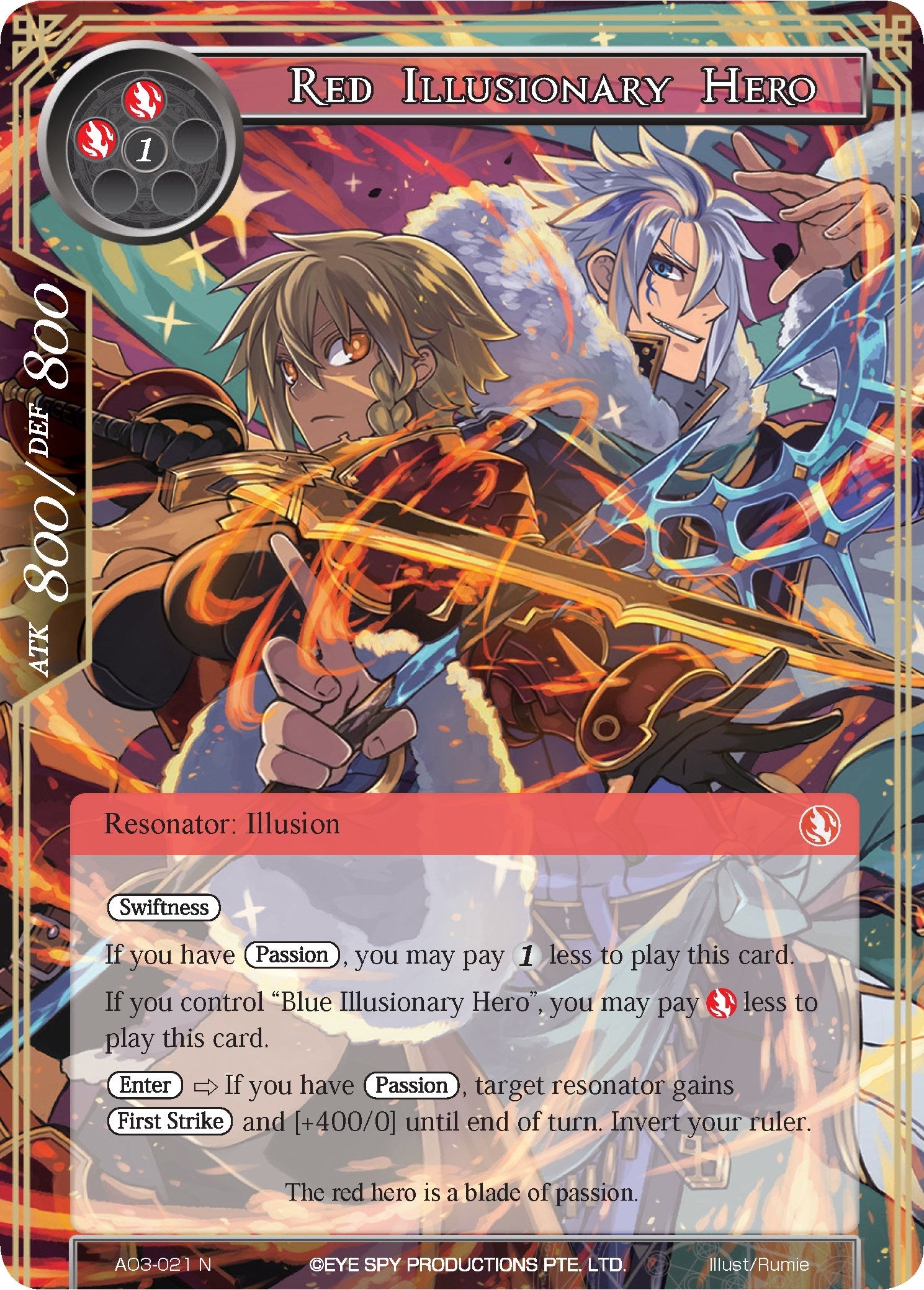 Image for Red Illusionary Hero (Alice Origin III) (AO3-021) - Force of Will